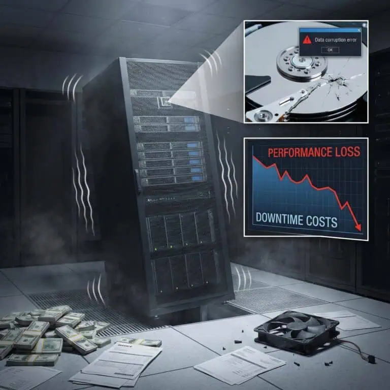 Serverschrank serverräume vibrieren schwarzer server vibriert